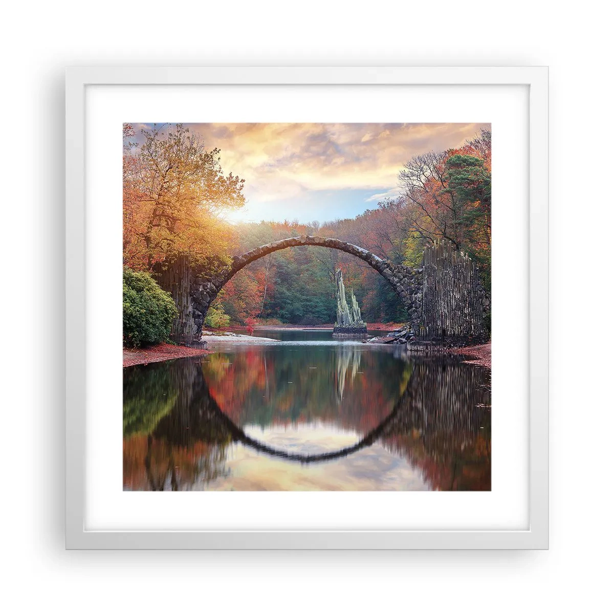 Plagát v bielom ráme - Za zrkadlom - 40x40 cm