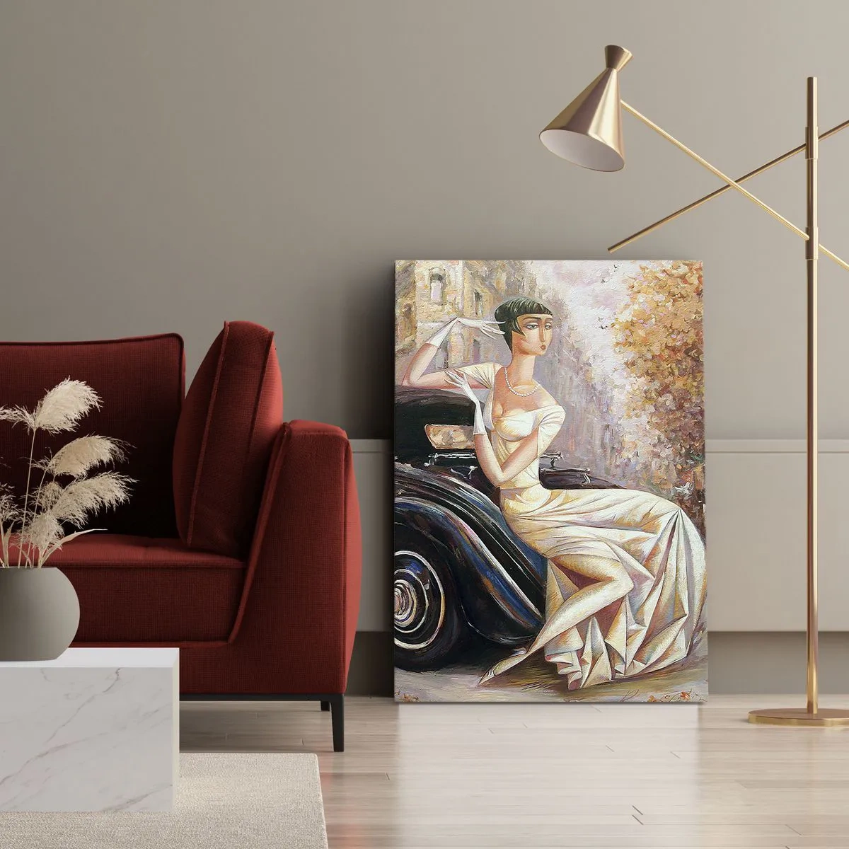 Obraz na plátne - Elegancia v retro štýle - 65x120 cm