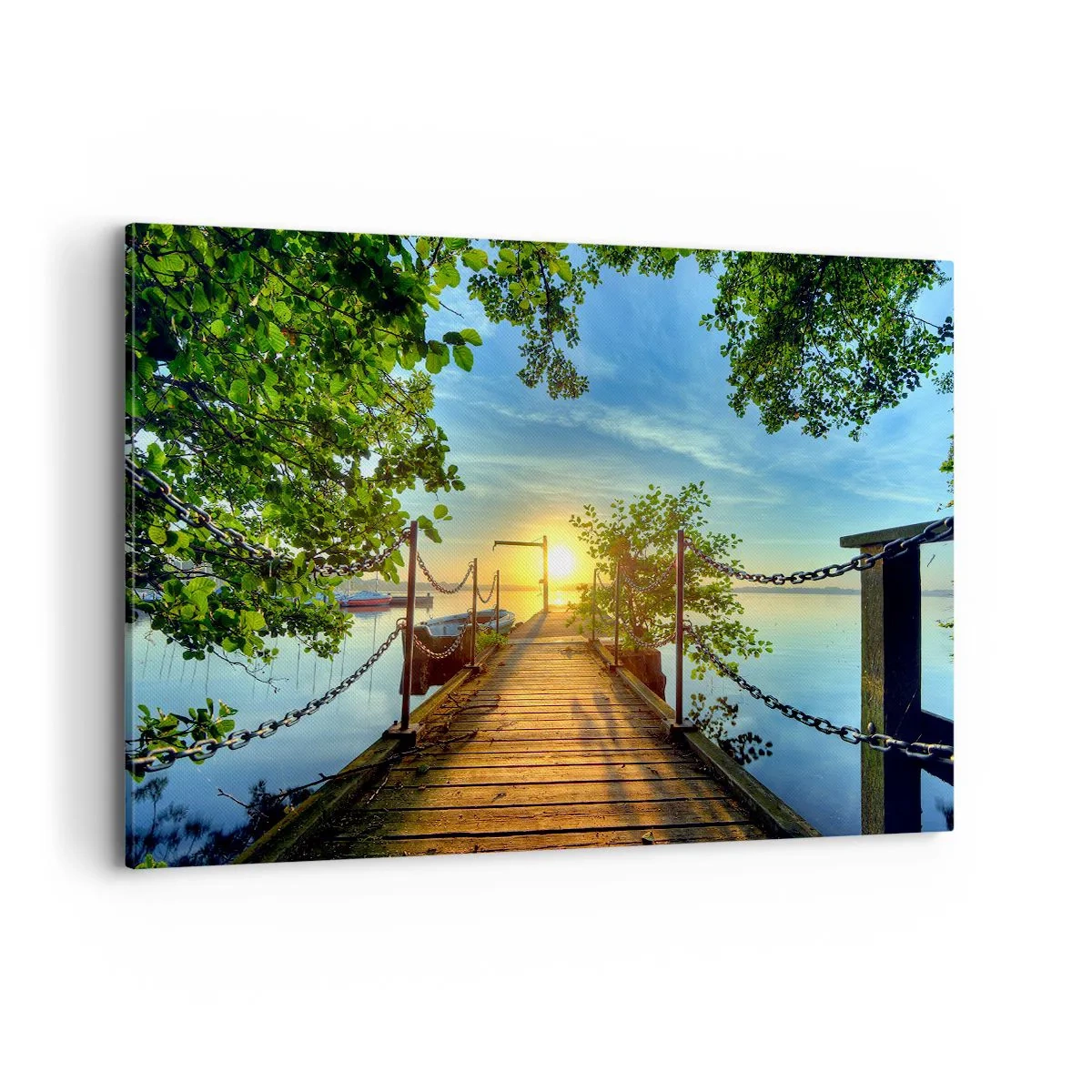 Obraz na plátne - Západ pri vode - 120x80 cm