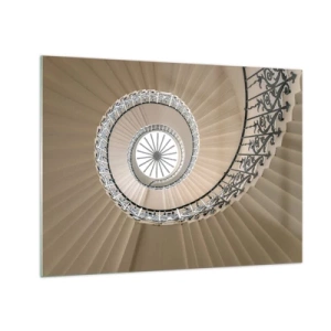 Obraz na skle - Pohľad na točité schodisko pripomínajúce mušľu - 70x50cm - Vnútri mušle - Moderná nástenná dekorácia do obývacej izby a spálne ARTTOR