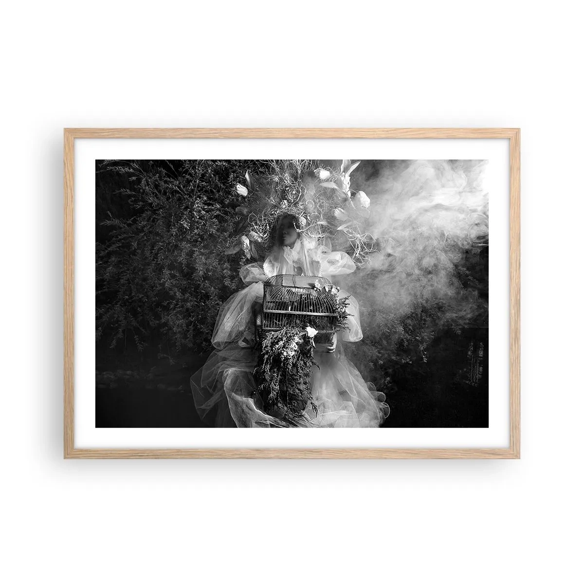 Plagát v ráme zo svetlého duba - Matka Príroda - 70x50 cm