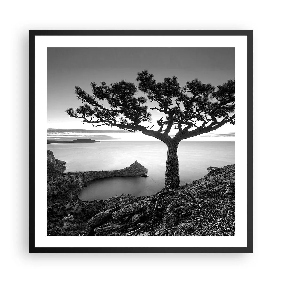 Plagát v čiernom ráme - Pokoj až k horizontu - 60x60 cm