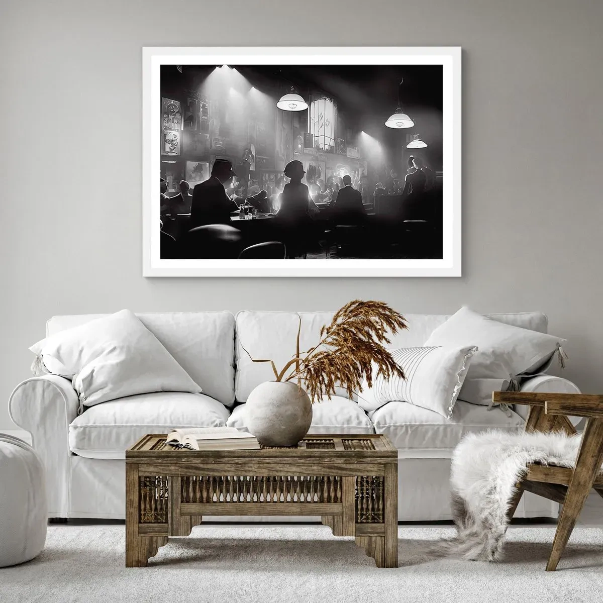 Plagát v bielom ráme - V jazzovej atmosfére - 91x61 cm