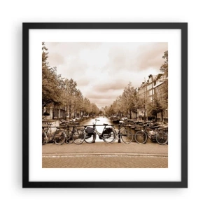 Plagát v čiernom ráme - Holandská atmosféra - 40x40 cm