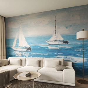 Fototapeta Premium Canvas - S priateľom po boku - Krajina, Plachetnice, Námorná - 100x70 cm