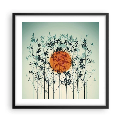 Plagát v čiernom ráme - Japonské slnko - 50x50 cm