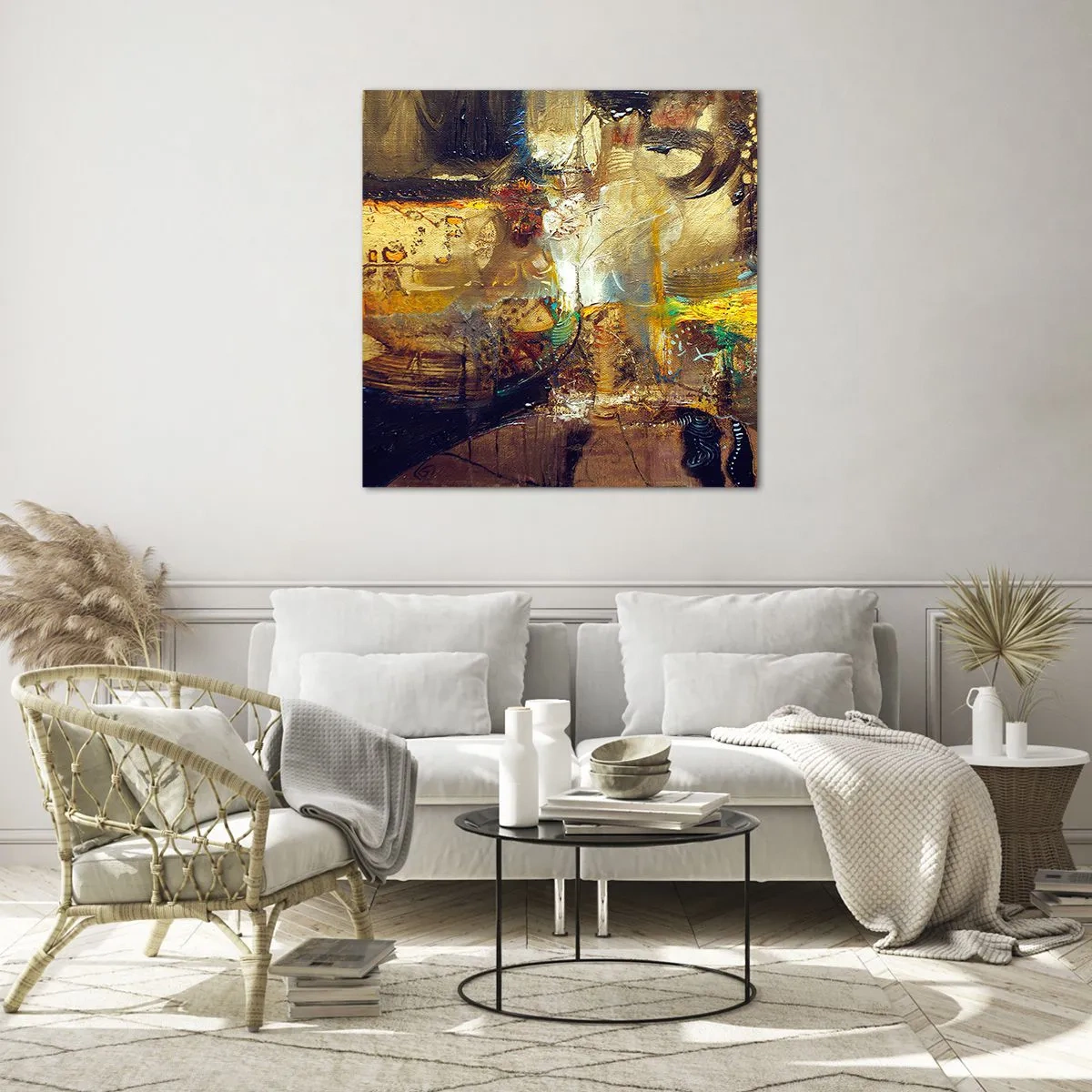 Obraz na skle - Zima, teplejšie, horúco - 60x60 cm