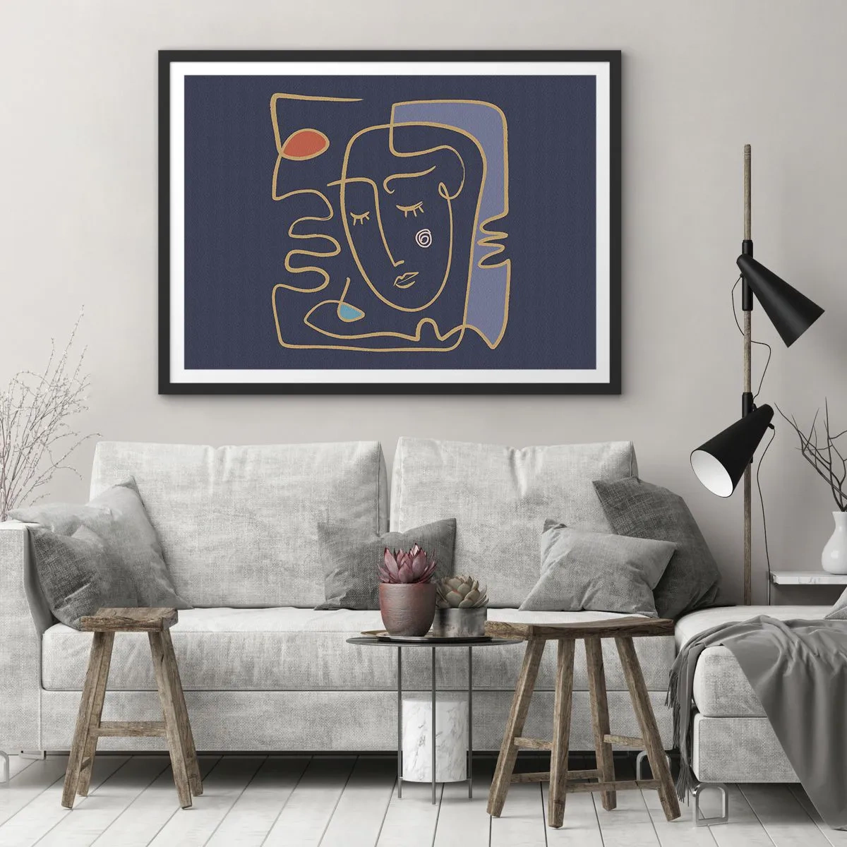 Plagát v čiernom ráme - V zádumčivosti - 70x50 cm