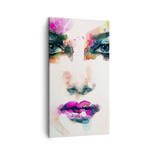 Obraz na plátne - Portrét maľovaný dúhou - 45x80 cm