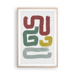 Plagát v ráme zo svetlého duba - V neznámom jazyku - 61x91 cm