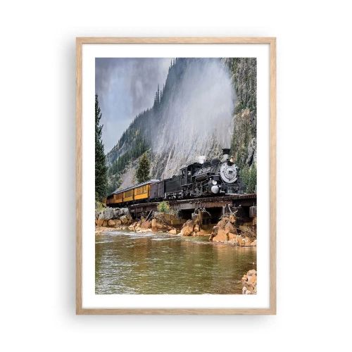 Plagát v ráme zo svetlého duba - A kam to? Kam? - 50x70 cm