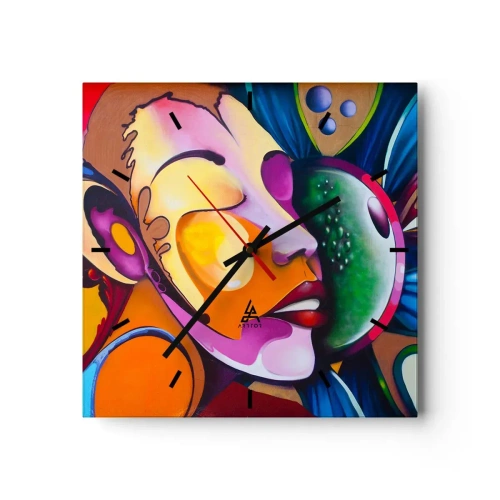 Nástenné hodiny - Dotknúť sa farbou - 30x30 cm