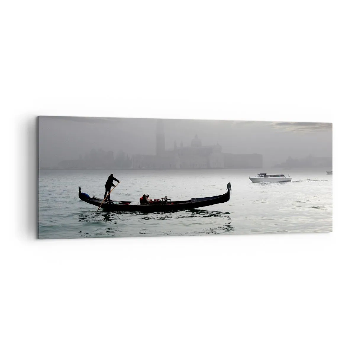 Obraz na plátne - Rozprávkové mesto z vody a hmly - 140x50 cm