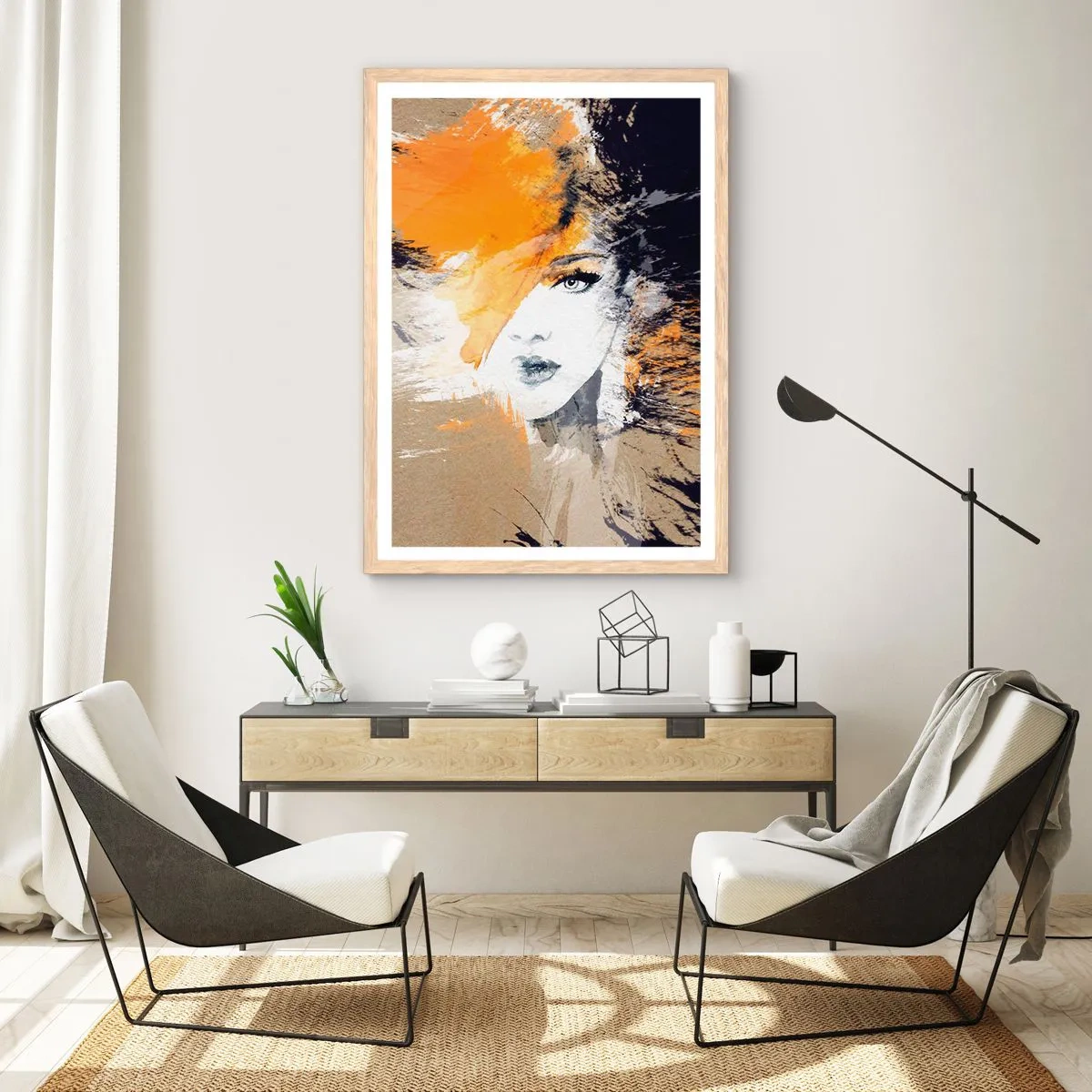 Plagát v ráme zo svetlého duba - A je svetlo - 70x100 cm