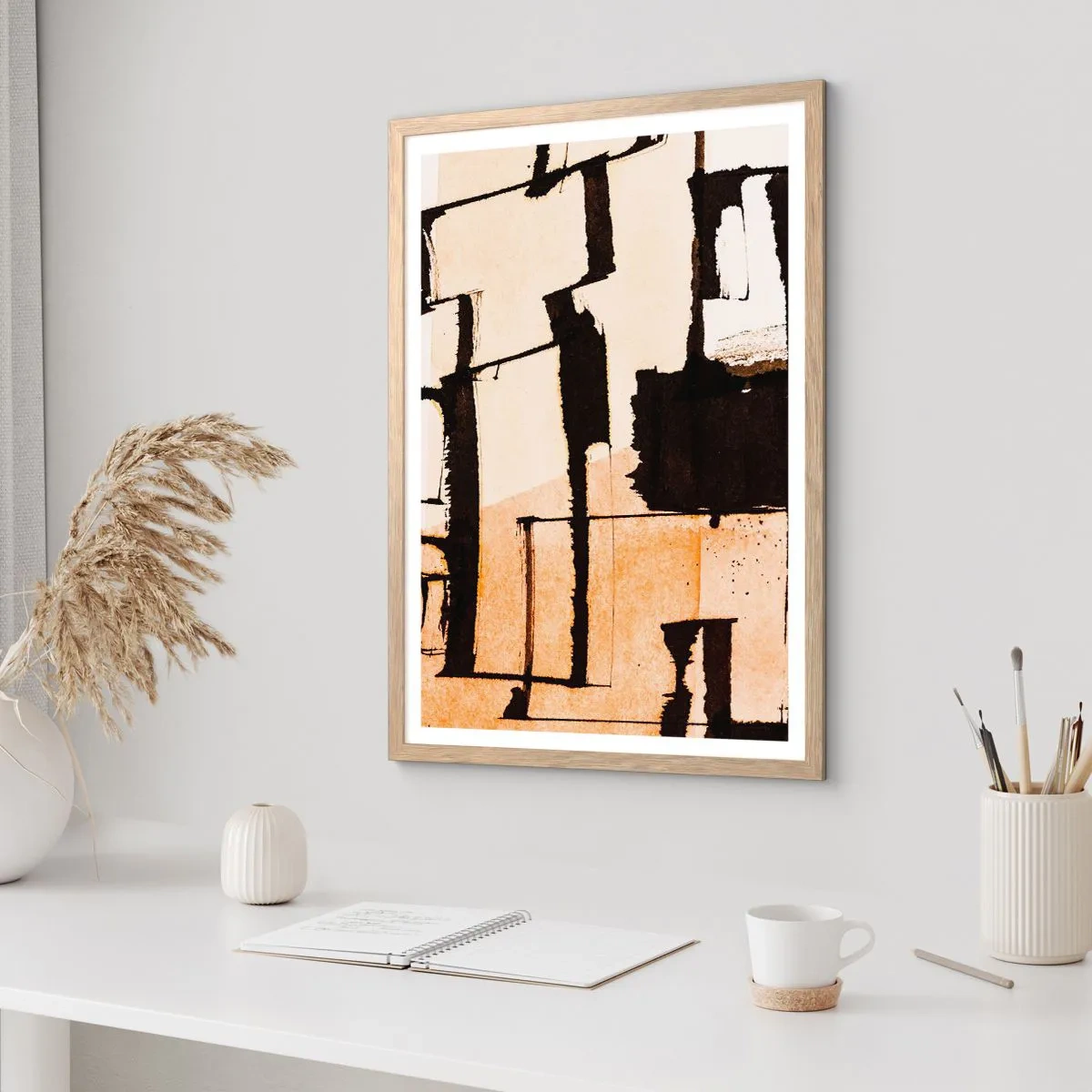 Plagát v ráme zo svetlého duba - Avšak poriadok - 40x50 cm