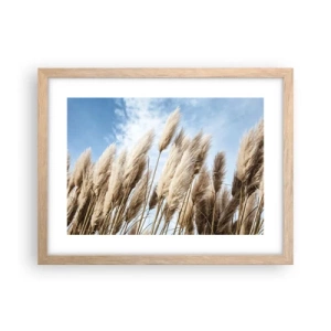 Plagát v ráme zo svetlého duba - Slnečné a veterné pohladenie - 40x30 cm
