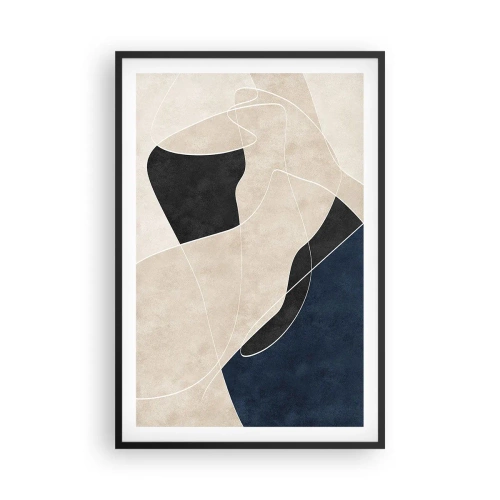 Plagát v čiernom ráme - Abstraktná kompozícia – kontrast farieb - 61x91 cm