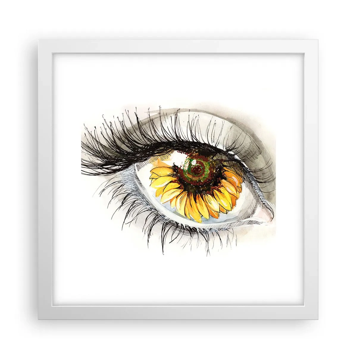 Plagát v bielom ráme - Pohľad žeravý ako leto - 30x30 cm