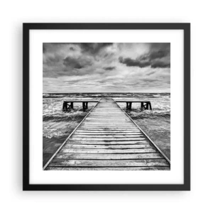 Plagát v čiernom ráme - Čakám na vietor, čo rozfúka… - 40x40 cm