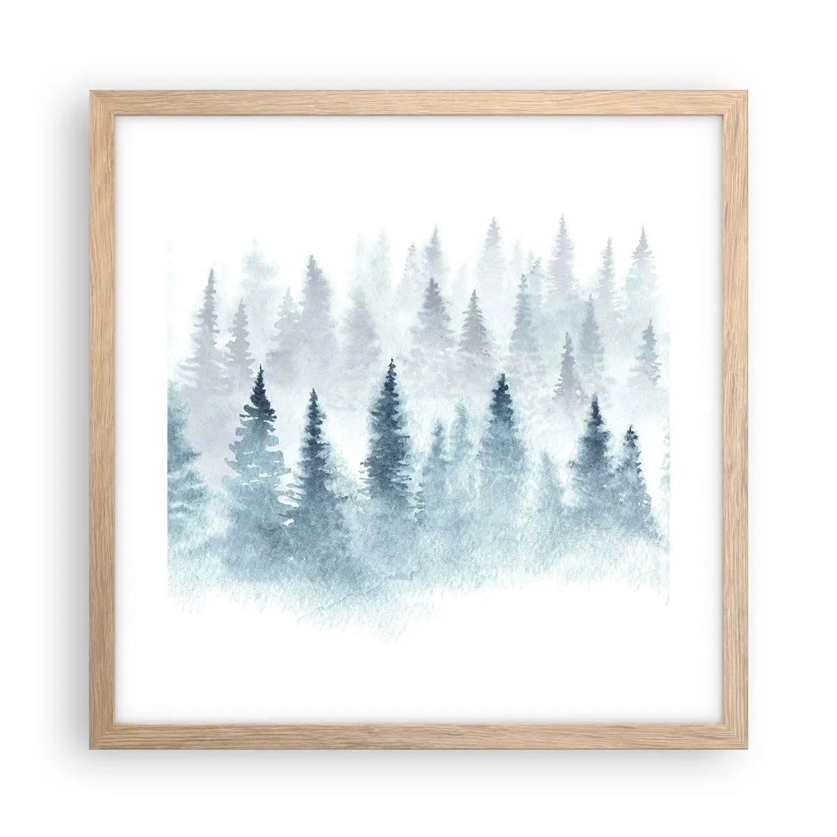 Plagát v ráme zo svetlého duba - Zahalené hmlou - 40x40 cm