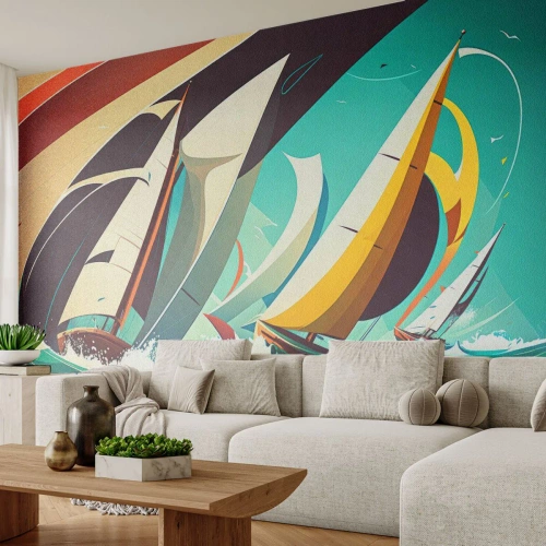 Fototapeta Premium Sand - Ako vychádzať so živlami - Plachetnice, Regata, More - 100x70 cm