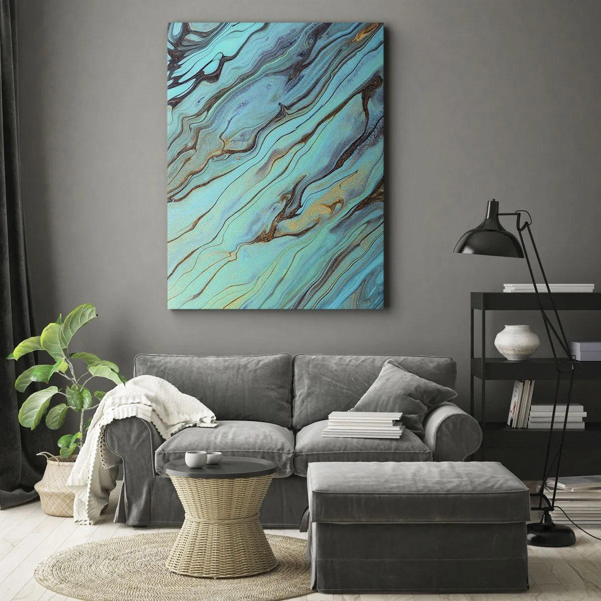 Obraz na plátne - Tyrkysový príliv - 45x80 cm
