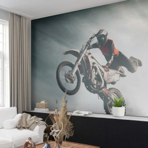 Samolepiaca Fototapeta Deluxe Sticker - Nie je zábava bez rizika - Motokros, Motorka, Motocyklista - 100x70 cm