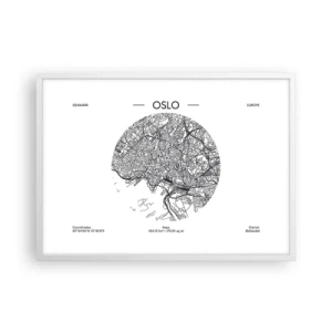 Plagát v bielom ráme - Anatómia Osla - 70x50 cm