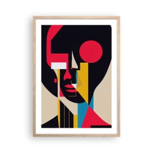 Plagát v ráme zo svetlého duba - Jej vnútorný svet - 50x70 cm