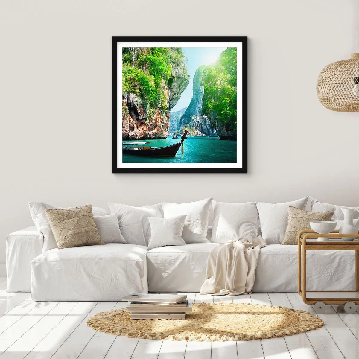 Plagát v čiernom ráme - Pozvánka na exotickú cestu - 40x40 cm