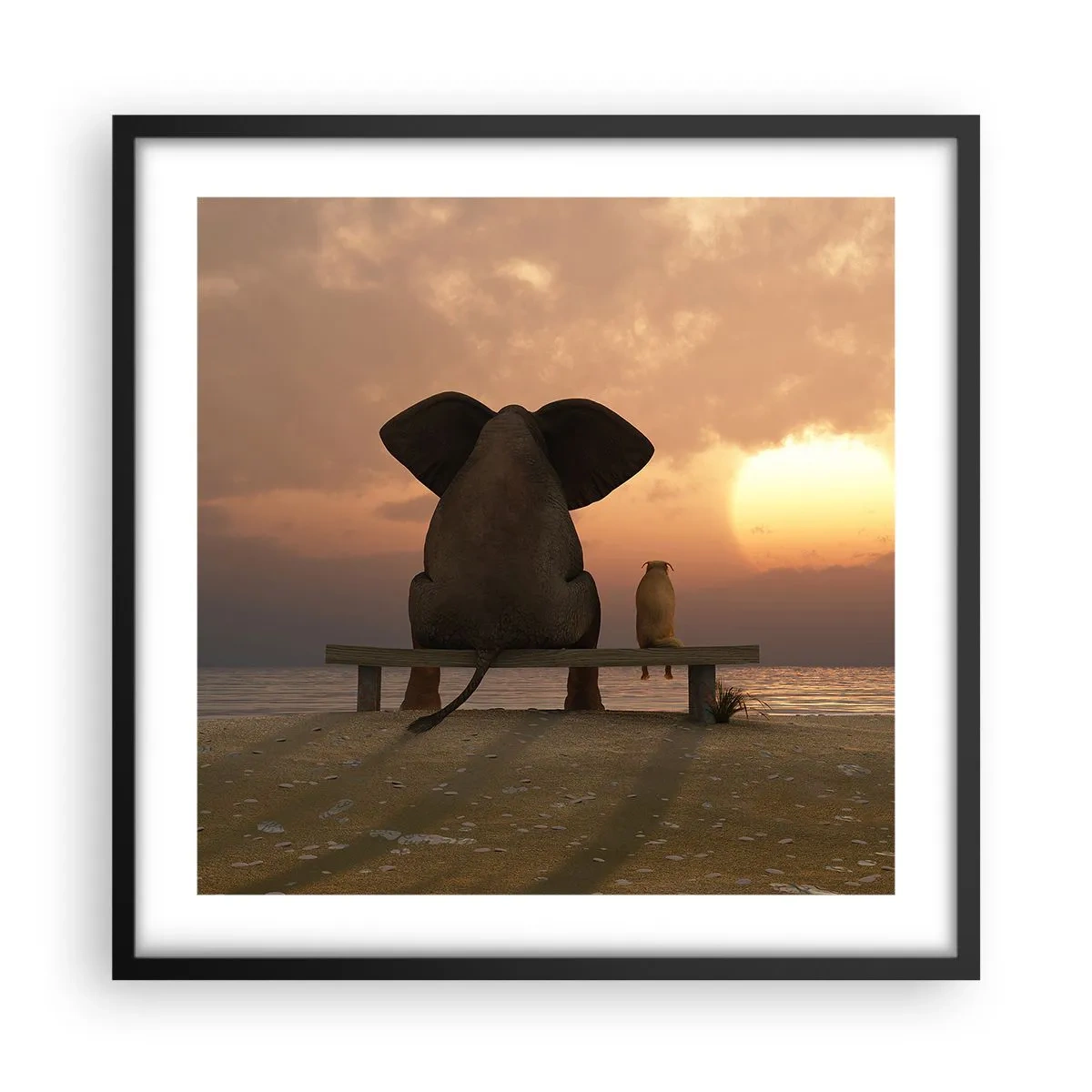 Plagát v čiernom ráme - Je skvelé spolu mlčať - 50x50 cm