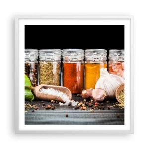 Plagát v bielom ráme - Aby mal život chuť - 60x60 cm