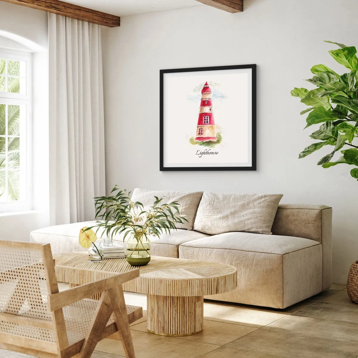 Plagát v čiernom ráme - Tu je vždy počasie - 60x60 cm