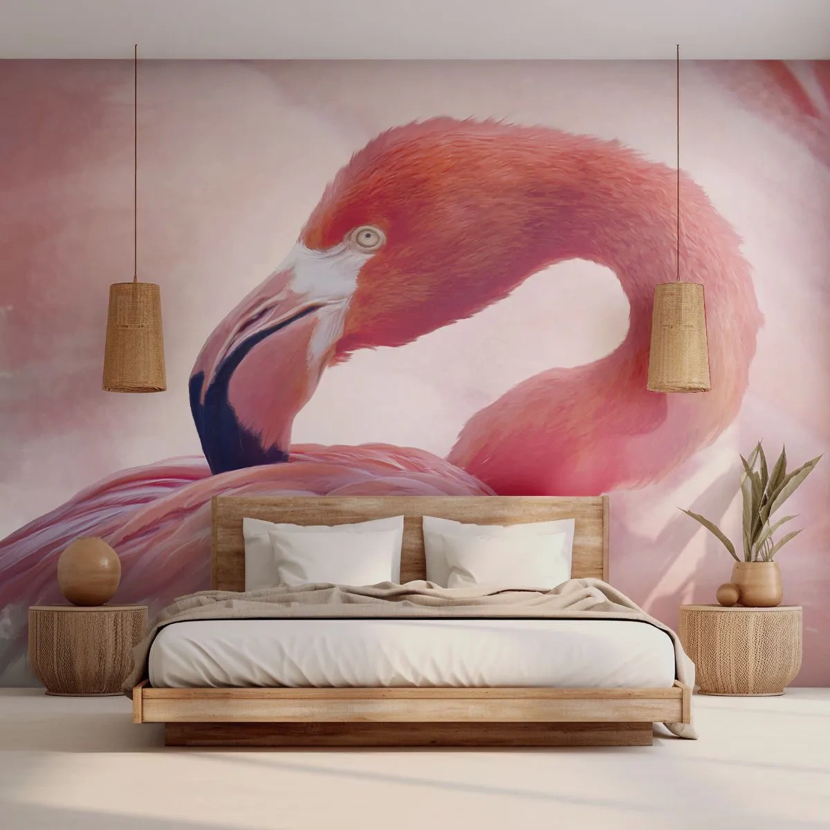 Fototapeta Premium Canvas - Vtáčia krása - Flamingo, Vták, Príroda - 250x175 cm