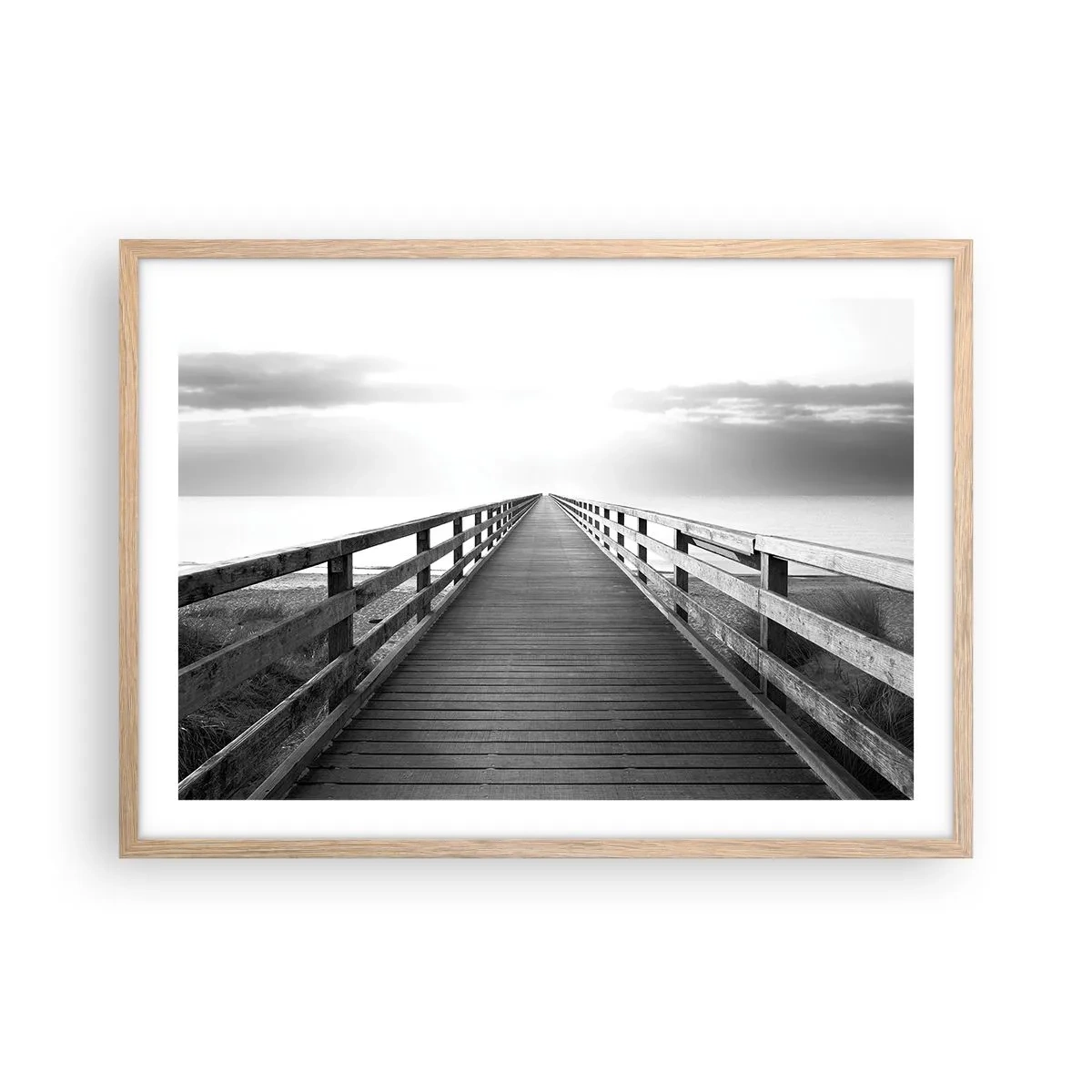 Plagát v ráme zo svetlého duba - Do diaľky… - 70x50 cm