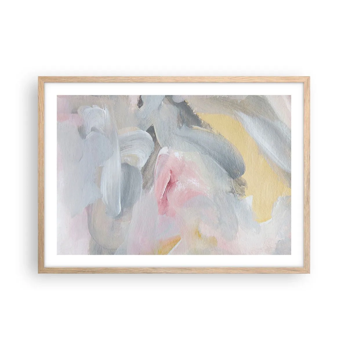 Plagát v ráme zo svetlého duba - V pastelovom svete - 70x50 cm