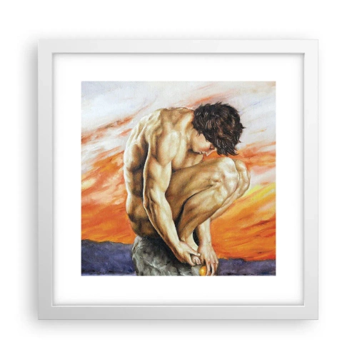 Plagát v bielom ráme - Ponorený do seba - 30x30 cm