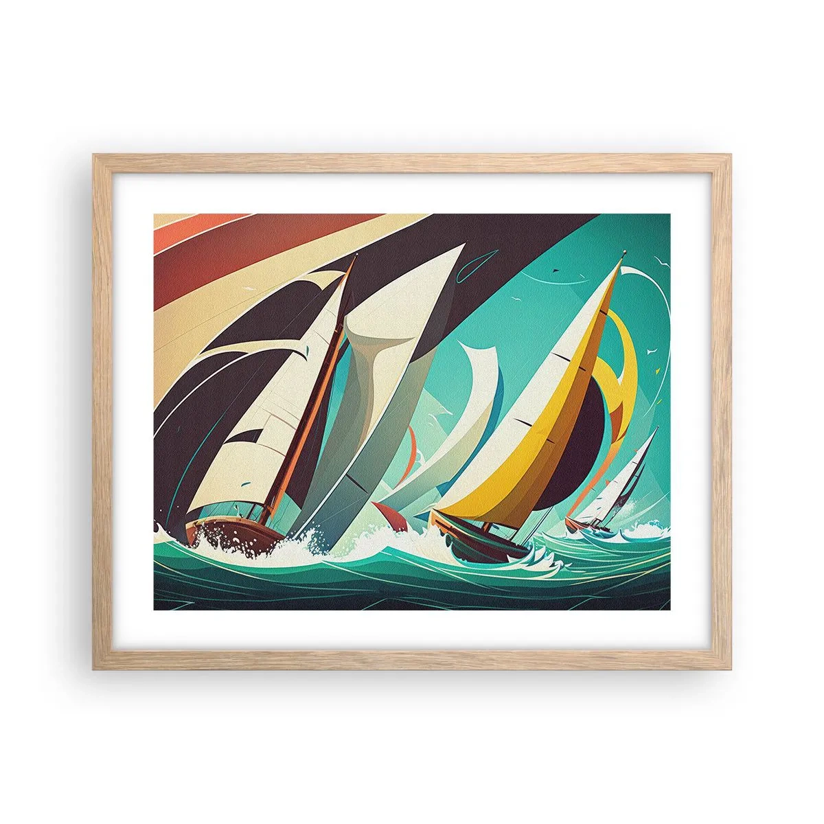 Plagát v ráme zo svetlého duba - Ako vychádzať so živlami - 50x40 cm