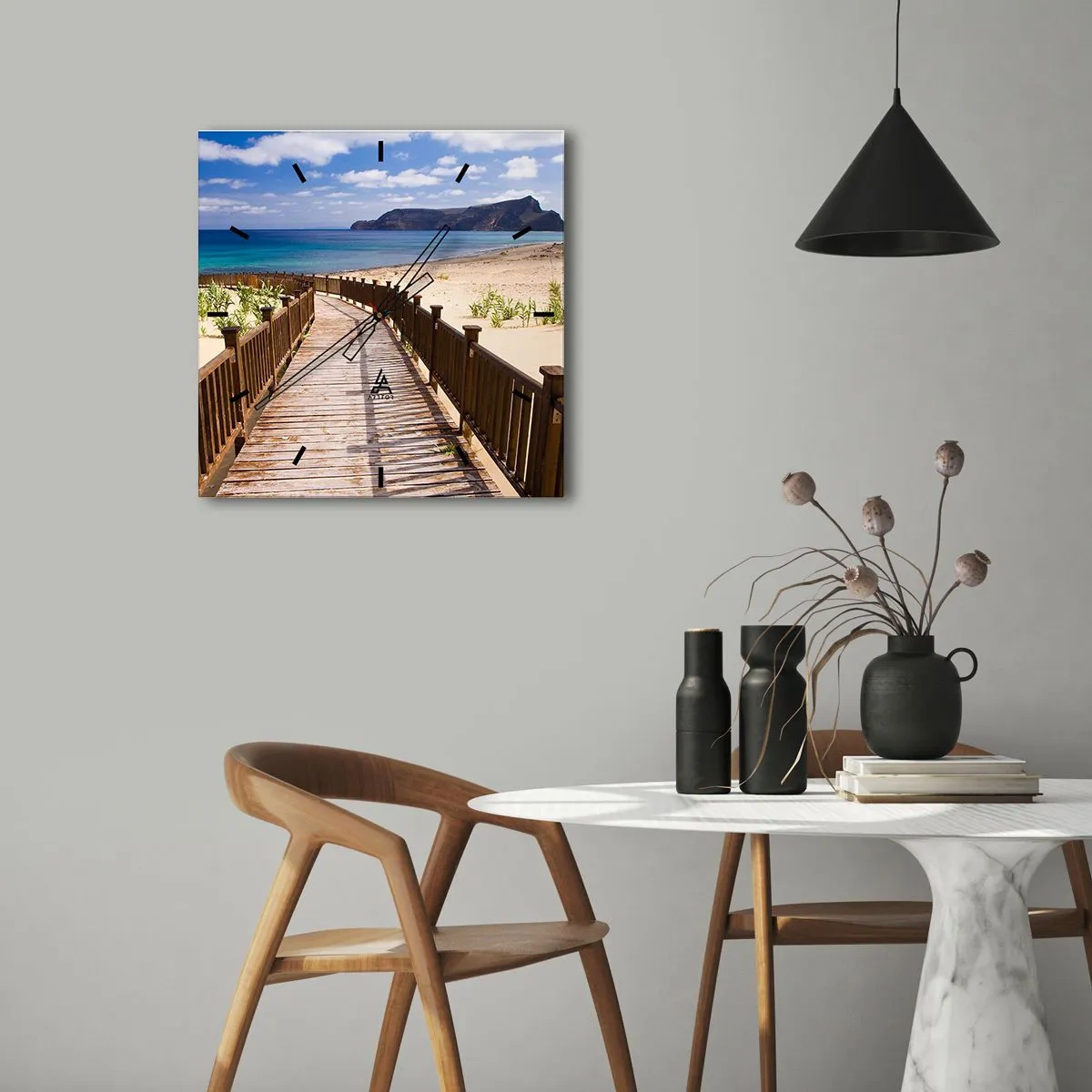 Nástenné hodiny - Vezmi ma na šťastné ostrovy - 40x40 cm