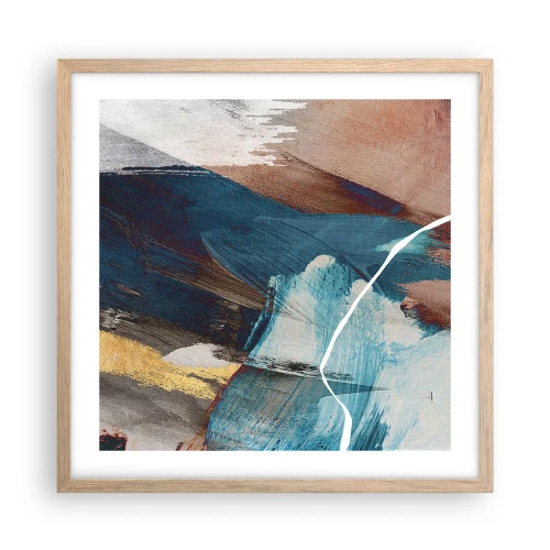 Plagát v ráme zo svetlého duba - Na plno a s energiou - 50x50 cm