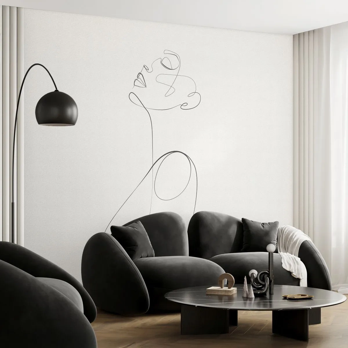 Fototapeta Premium Canvas - Zamotaná v snoch - Žena, Grafika, Kus - 250x175 cm