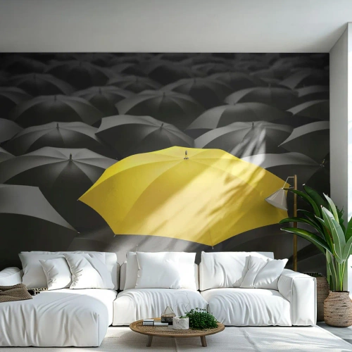 Fototapeta na mieru Premium Canvas - Zbohom smútku - Žlté dáždniky, Grafika, koncepcia