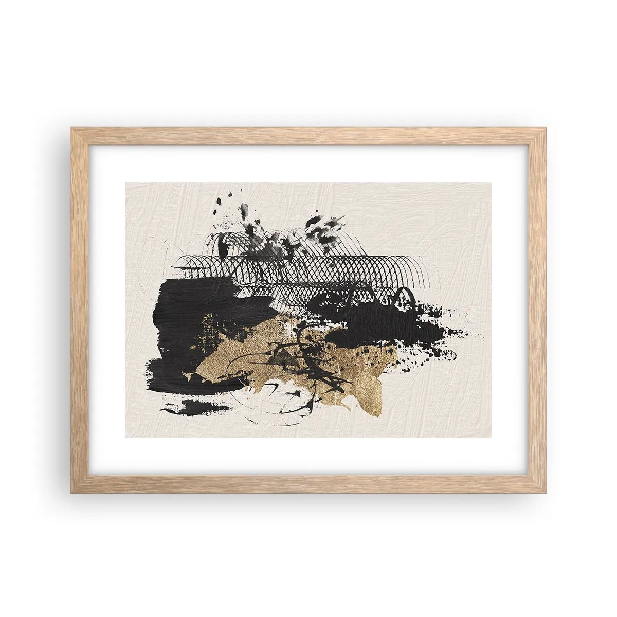 Plagát v ráme zo svetlého duba - Kompozícia s vášňou - 40x30 cm