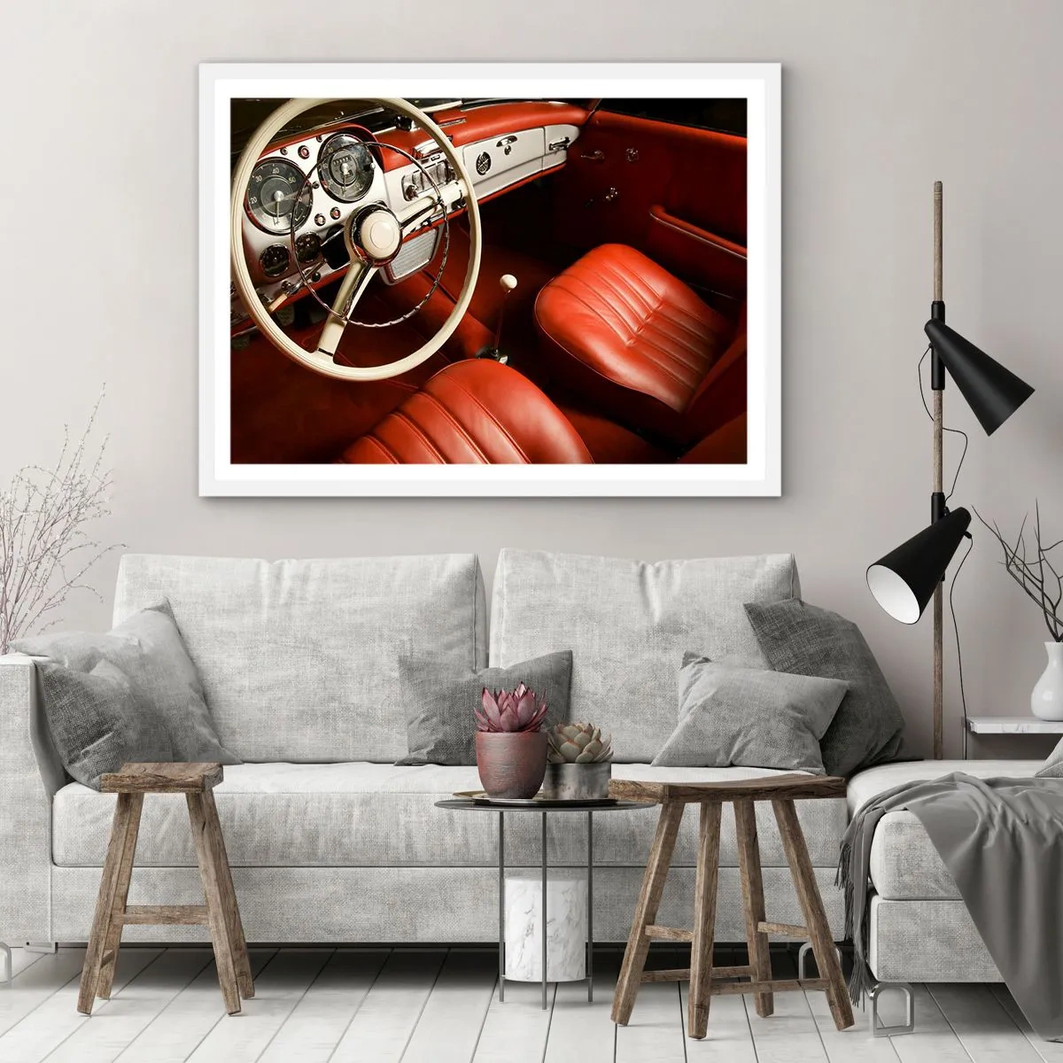 Plagát v bielom ráme - Luxus v štýle vintage - 50x40 cm