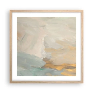 Plagát v ráme zo svetlého duba - Abstrakcia – krajina nehy - 50x50 cm