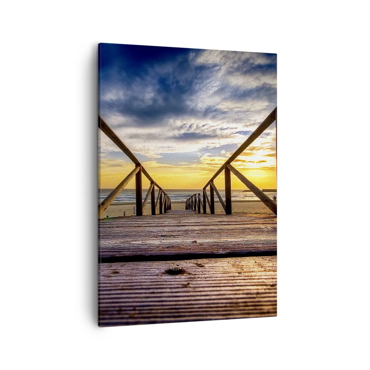 Obraz na plátne - Priamo na tichú pláž pri západe slnka - 50x70 cm