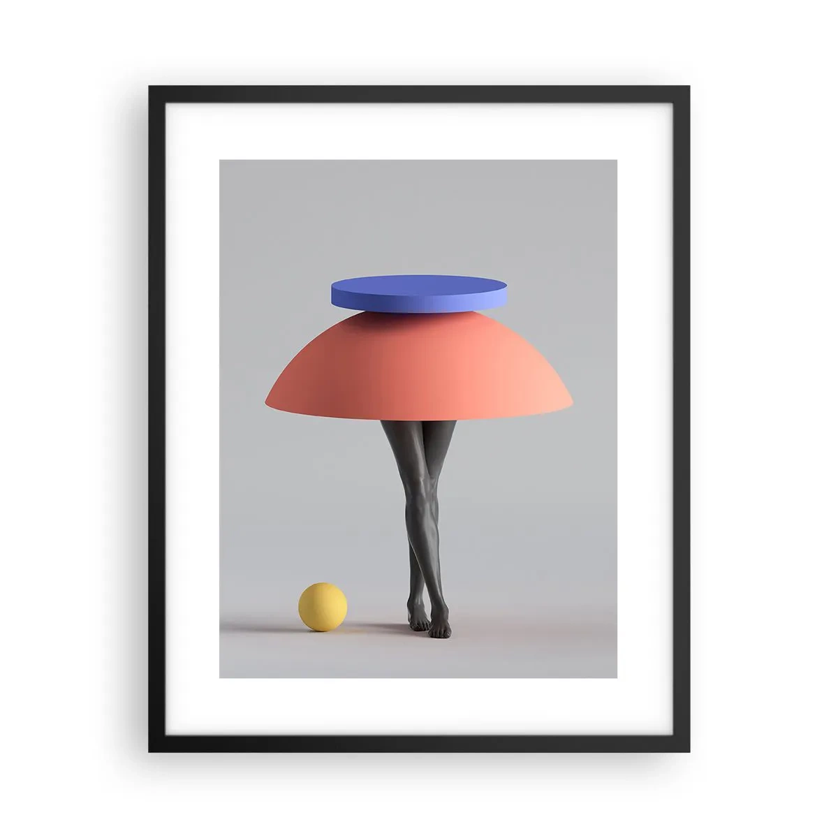 Plagát v čiernom ráme - Surrealistická kompozícia - 40x50 cm