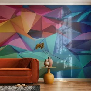 Fototapeta Premium Sand - Dúhové origami - Abstrakcia, 3D, Grafika - 100x70 cm