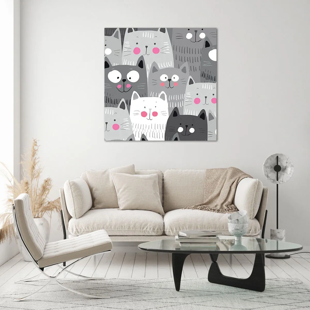 Obraz na skle - Mačací svet - 50x50 cm
