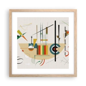 Plagát v ráme zo svetlého duba - A svet sa smeje - 40x40 cm